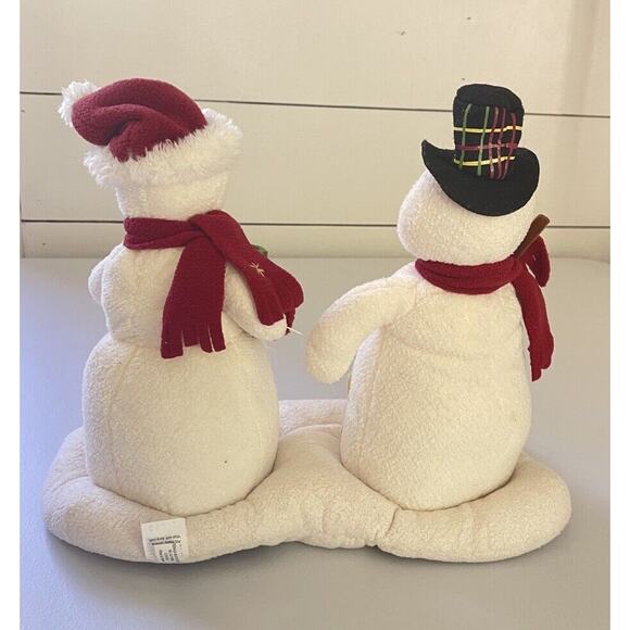 Hallmark Jingle Pals Mr Ms Snowman Animated Singing Caroling Plush 2003 Works! - Picture 4 of 7
